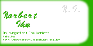 norbert ihm business card